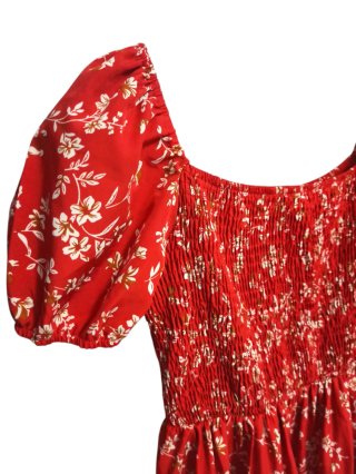 Vestido rojo floral M