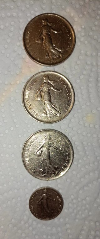 Lote Monedas Francos Franceses (Años 1970 - 1990)