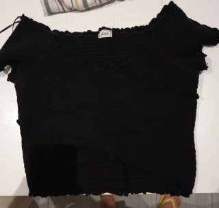 Maglietta arricciata Pimkie nera