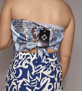 Top banda pañuelo estampado