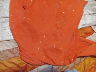 Chaqueta Pull&Bear efecto pintura naranja Talla L