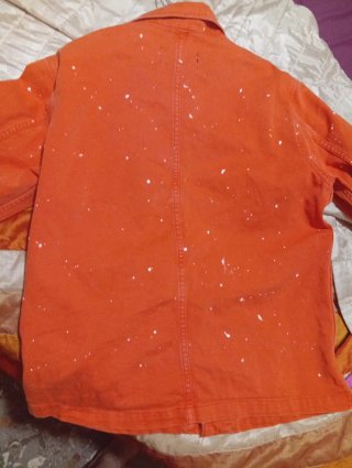 Chaqueta Pull&Bear efecto pintura naranja Talla L