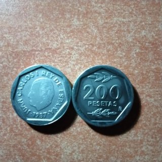 Lote 2 monedas 200 pesetas Rey Juan Carlos
