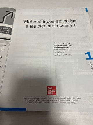 Matemàtiques Aplicades a les Ciències Socials 1...