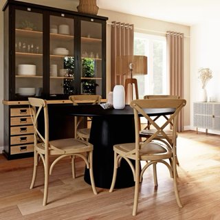 Pack 4 Sillas Aspa Maisons du Monde haya y bambú