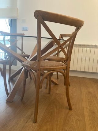 Pack 4 Sillas Aspa Maisons du Monde haya y bambú