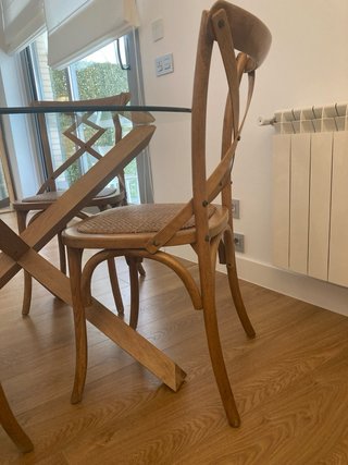 Pack 4 Sillas Aspa Maisons du Monde haya y bambú