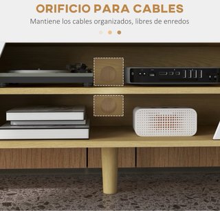 Mueble TV 2 Puertas 2 Estantes Madera