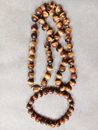 Set collana e bracciale occhio di tigre