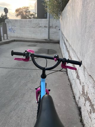 Bicicleta infantil azul y rosa