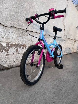Bicicleta infantil azul y rosa
