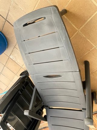 2 Tumbonas plegables de plástico con cojines