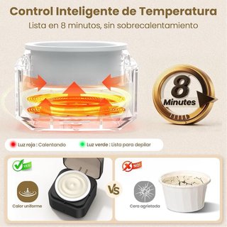 Kit Depiladora Mini Cera Calentador Facial NUEVO