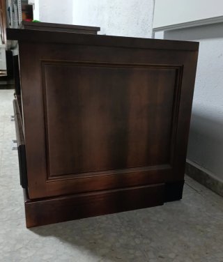 Mueble auxiliar madera nogal 2 cajones