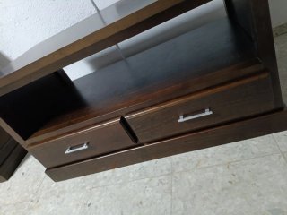 Mueble auxiliar madera nogal 2 cajones