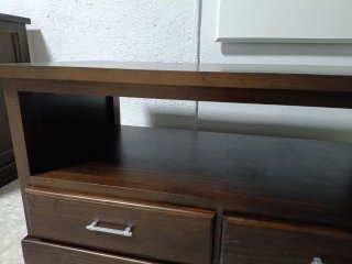 Mueble auxiliar madera nogal 2 cajones