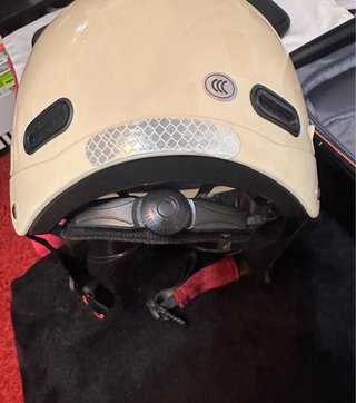 Casco Scooter Beige con Visera