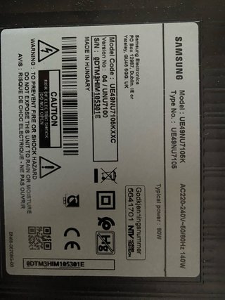 Samsung UE49NU7105 Pantalla Rota