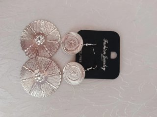 Pendientes largos plateados