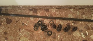 Barra cortina madera y accesorios