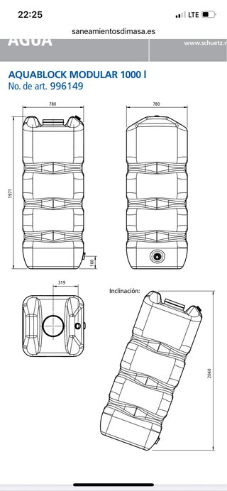 Depósito Agua Modular Schutz Aquablock 1000L
