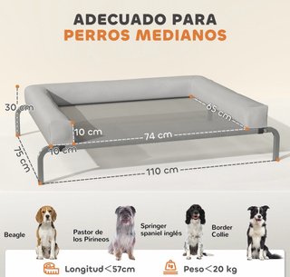 Cama Elevada Perros Refrescante con Refuerzos