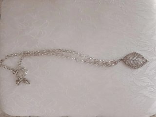 Collar/Colgante Plateado Hoja