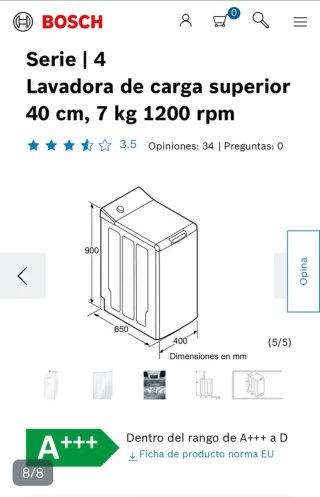 Lavadora Bosch Serie 4 Carga Superior