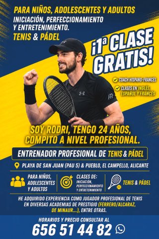 Clases de Tenis/Padel Alicante.  1a clase gratis!