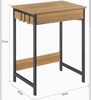 Escritorio madera y metal con cajón