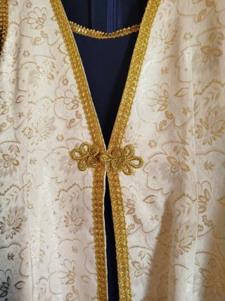 Vestido medieval azul y blanco talla única