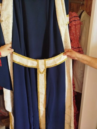 Vestido medieval azul y blanco talla única