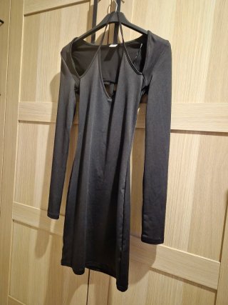 Vestido Negro Midi H&M Divided Talla XS