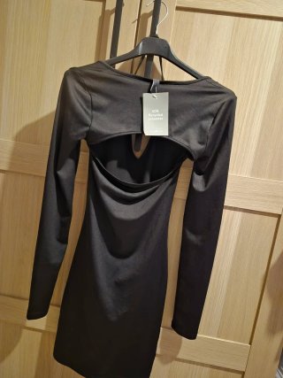 Vestido Negro Midi H&M Divided Talla XS