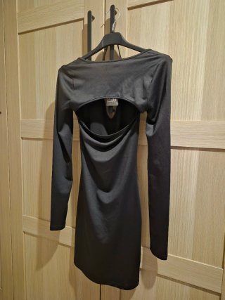 Vestido Negro Midi H&M Divided Talla XS