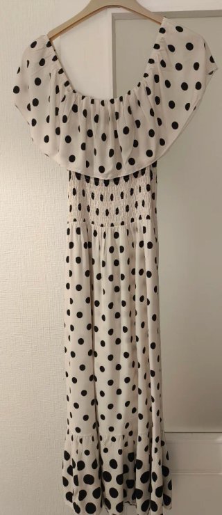 Vestido lunares blanco y negro NURIBEL