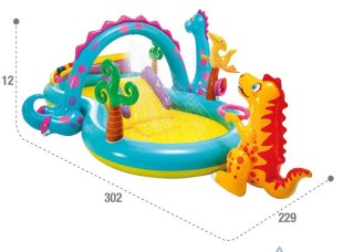 Piscina hinchable dragón para niños