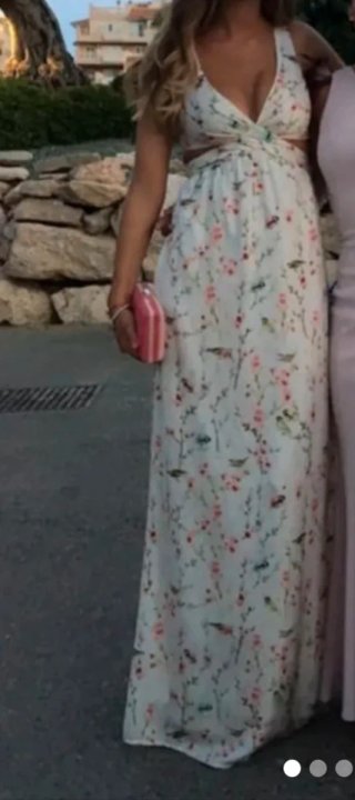Vestido largo Zara estampado flores