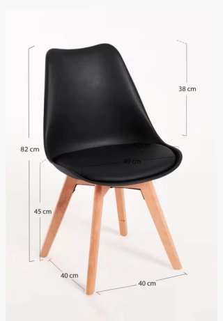 Silla nórdica negra y madera
