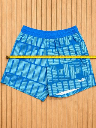 Vintage Style PUMA Y2K Blue Geometric Beach Shorts