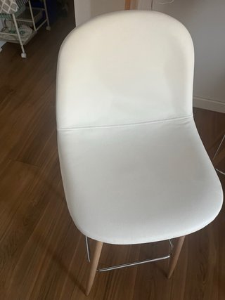 2 Bancos de Cocina Blancos Madera y Metal
