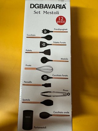Set 12 mestoli legno e silicone