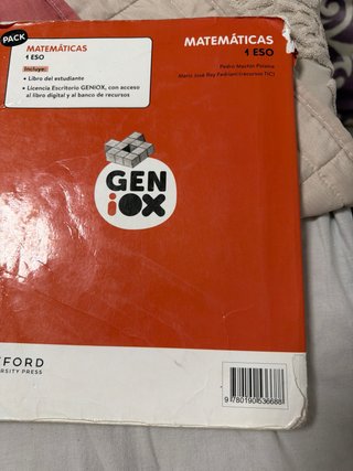Libro matemáticas 1eso Geniox- oxford