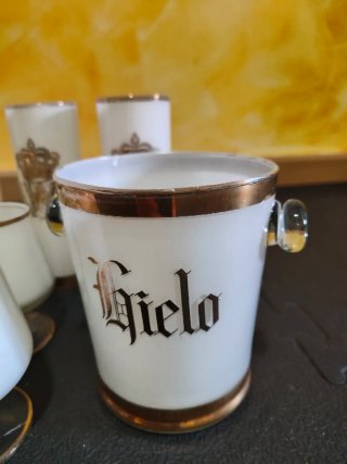 Juego Vasos Tubo y Copas Coñac con Corona
