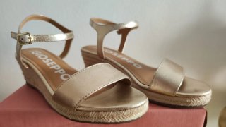Sandalias Gioseppo de piel con cuña de yute
