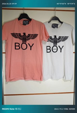 Set 2 T-shirt Boy London rosa e bianca