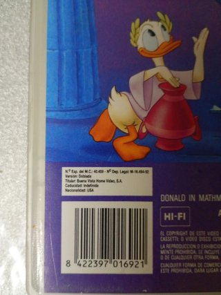 Película cinta VHS Disney Donald