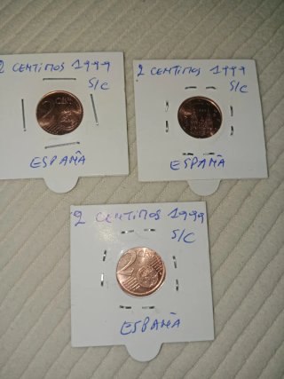 S/C. 9 Monedas España 1999: 5, 2 y1 Céntimo España