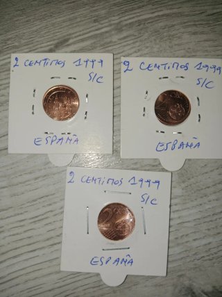 S/C. 9 Monedas España 1999: 5, 2 y1 Céntimo España