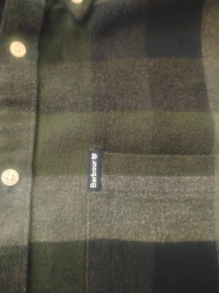 Camisa Barbour cuadros verde y gris